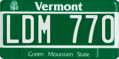 VT license plate LDM770