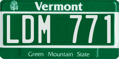 VT license plate LDM771