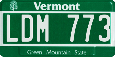 VT license plate LDM773