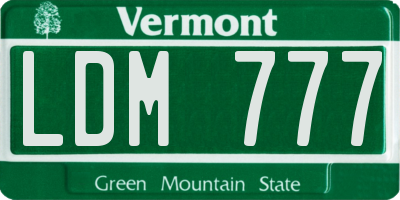 VT license plate LDM777