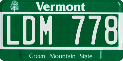 VT license plate LDM778