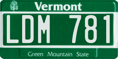 VT license plate LDM781