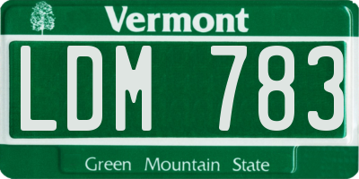 VT license plate LDM783