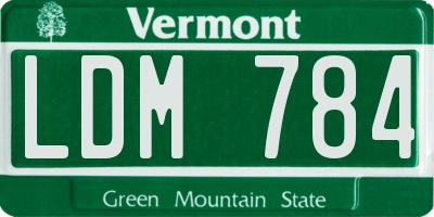 VT license plate LDM784