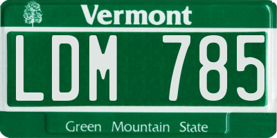 VT license plate LDM785