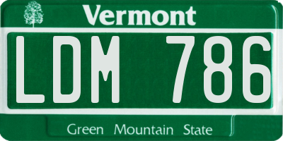 VT license plate LDM786