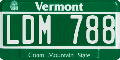 VT license plate LDM788