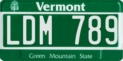 VT license plate LDM789