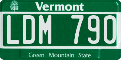 VT license plate LDM790