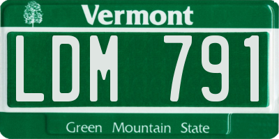 VT license plate LDM791