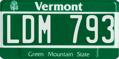 VT license plate LDM793