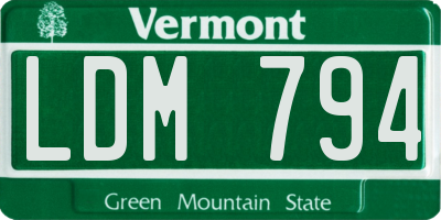 VT license plate LDM794