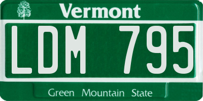VT license plate LDM795