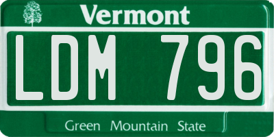 VT license plate LDM796