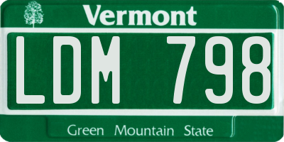 VT license plate LDM798