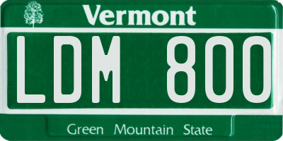 VT license plate LDM800