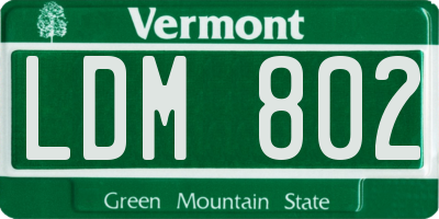 VT license plate LDM802