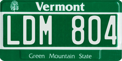 VT license plate LDM804