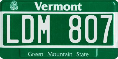 VT license plate LDM807