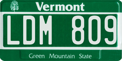 VT license plate LDM809