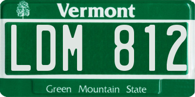 VT license plate LDM812