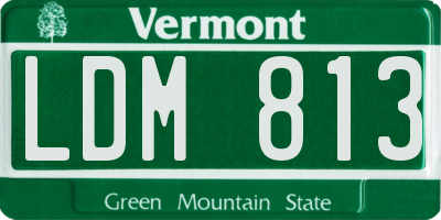 VT license plate LDM813