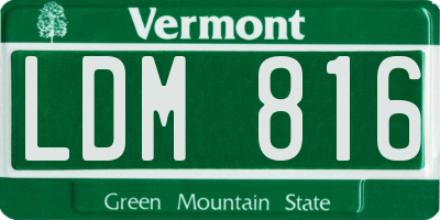 VT license plate LDM816