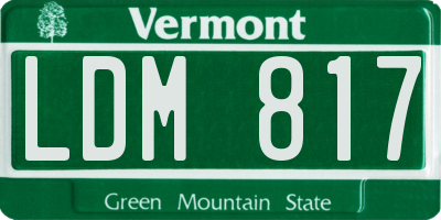VT license plate LDM817