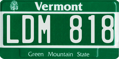 VT license plate LDM818