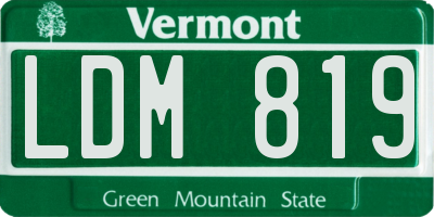 VT license plate LDM819