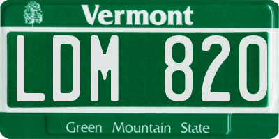 VT license plate LDM820