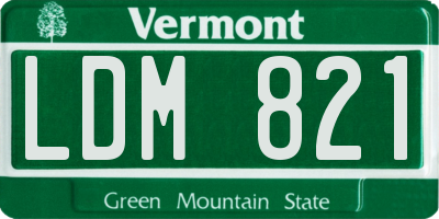 VT license plate LDM821