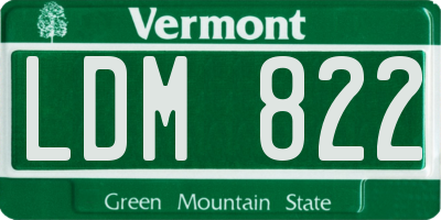 VT license plate LDM822