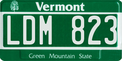 VT license plate LDM823