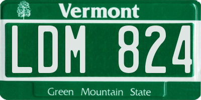VT license plate LDM824