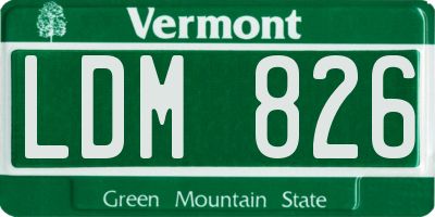 VT license plate LDM826