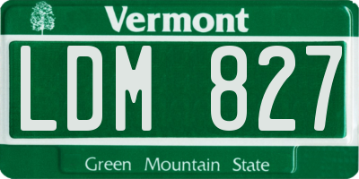 VT license plate LDM827