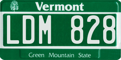 VT license plate LDM828