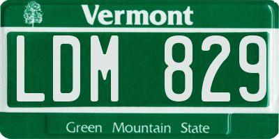 VT license plate LDM829