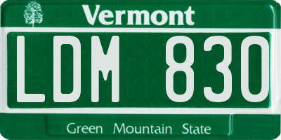 VT license plate LDM830