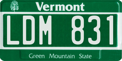 VT license plate LDM831