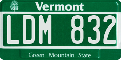 VT license plate LDM832