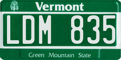 VT license plate LDM835