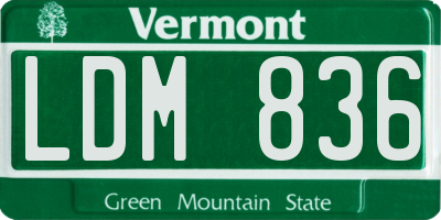 VT license plate LDM836