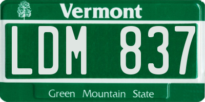 VT license plate LDM837