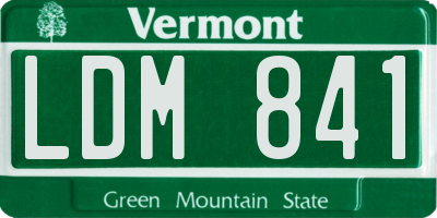 VT license plate LDM841
