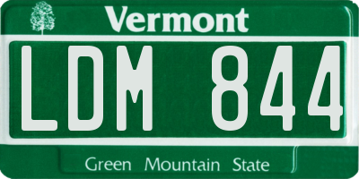 VT license plate LDM844