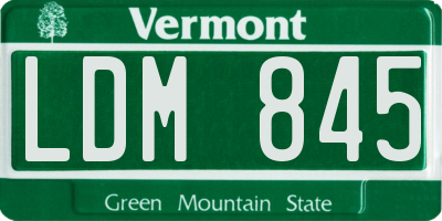 VT license plate LDM845