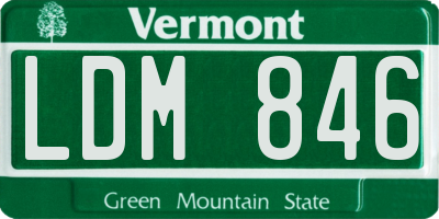 VT license plate LDM846