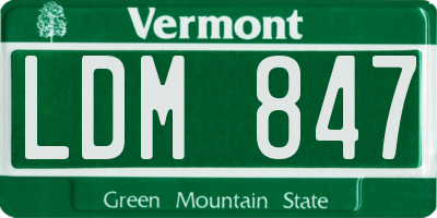 VT license plate LDM847